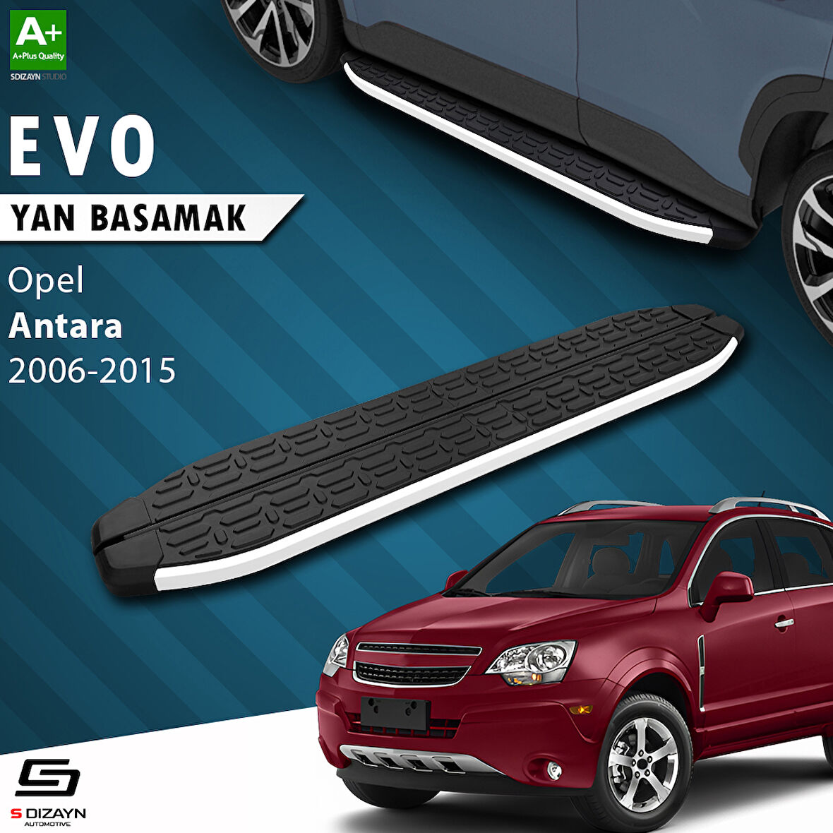 S-Dizayn Opel Antara Evo Aluminyum Yan Basamak 183 Cm 2006-2015 A+ Kalite