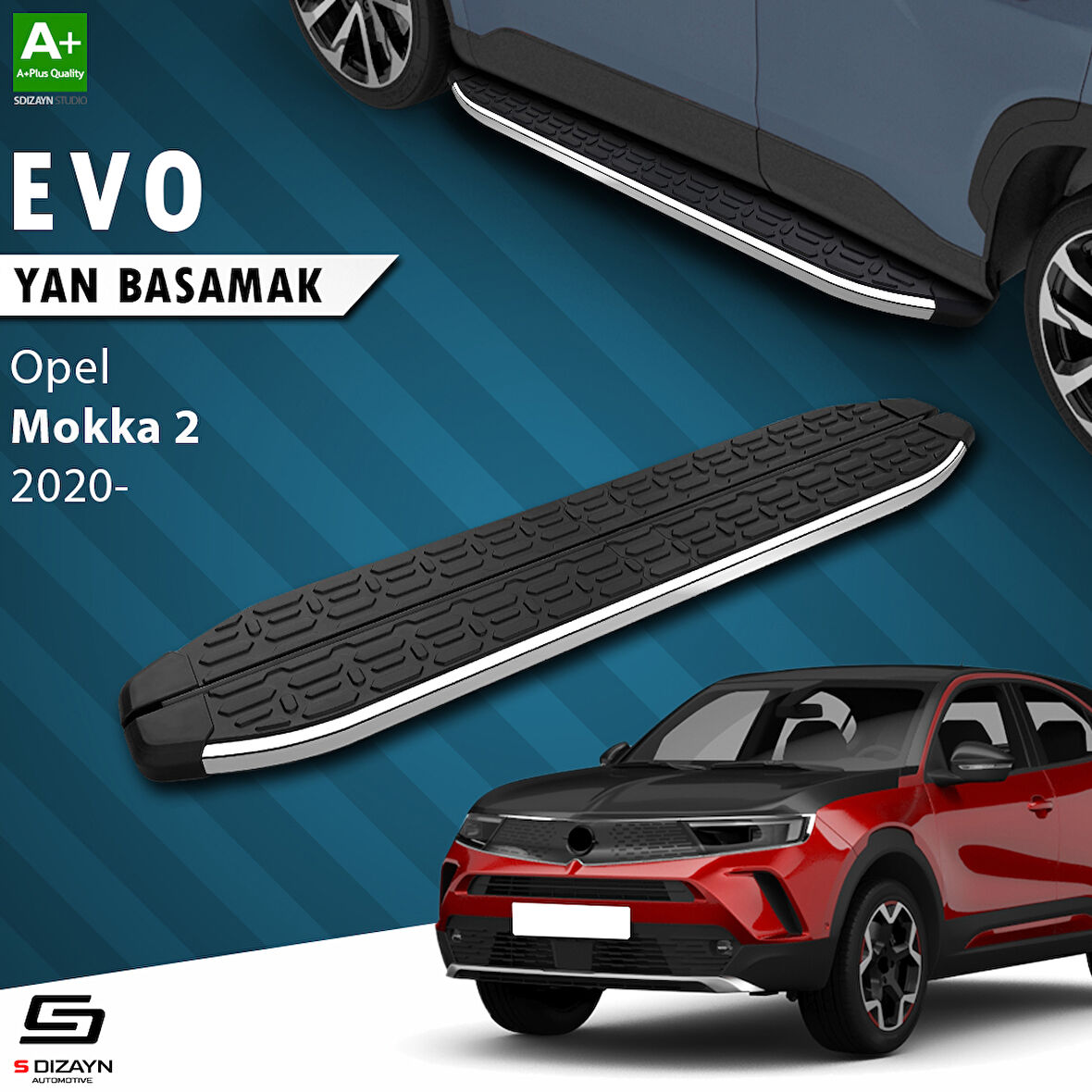 S-Dizayn Opel Mokka 2 Evo Krom Yan Basamak 173 Cm 2020 Üzeri A+ Kalite