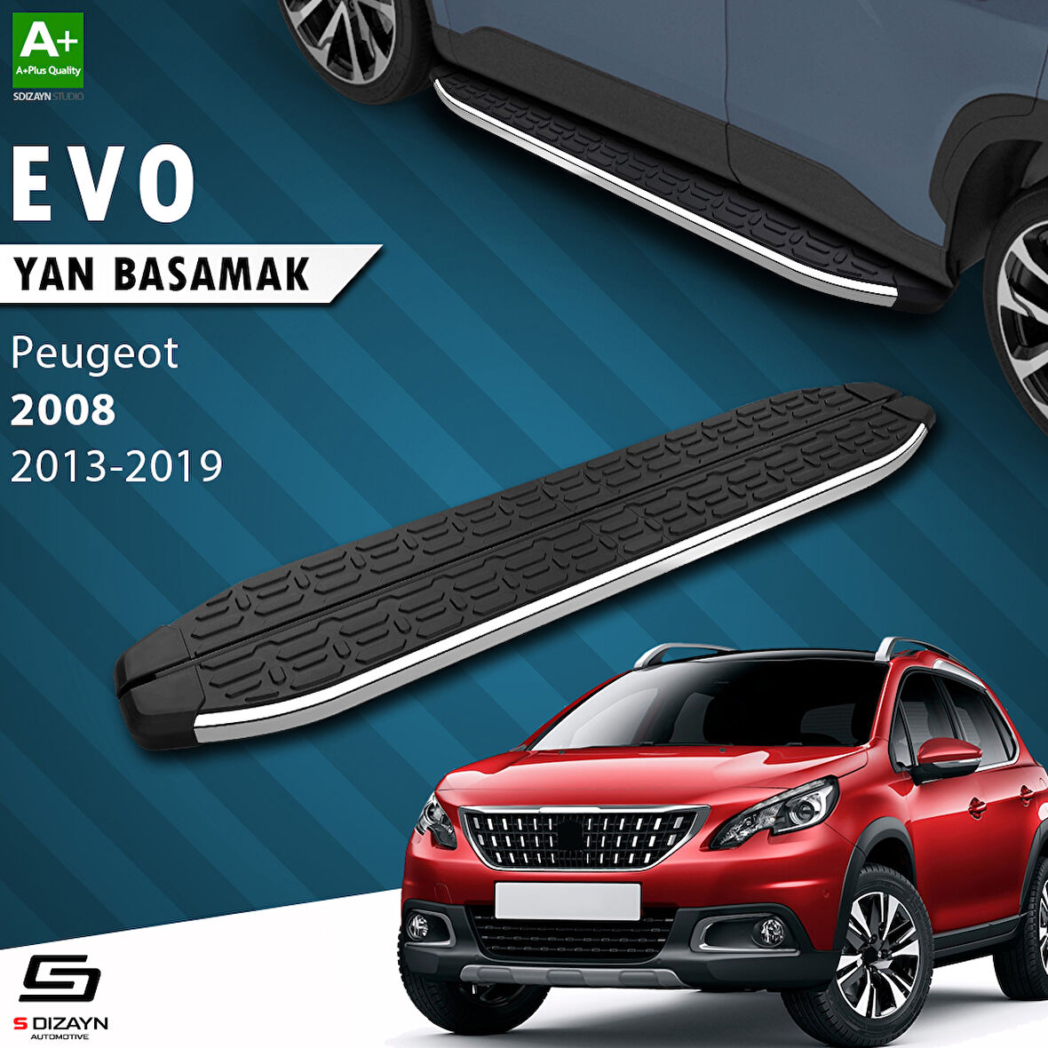 S-Dizayn Peugeot 2008 Evo Krom Yan Basamak 173 Cm 2013-2019 A+ Kalite