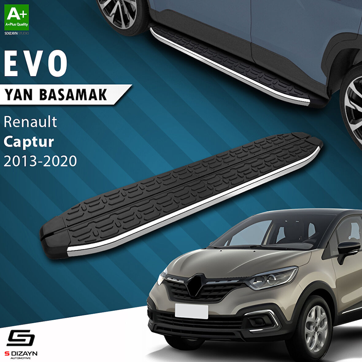 S-Dizayn Renault Captur Evo Krom Yan Basamak 173 Cm 2013-2020 A+ Kalite