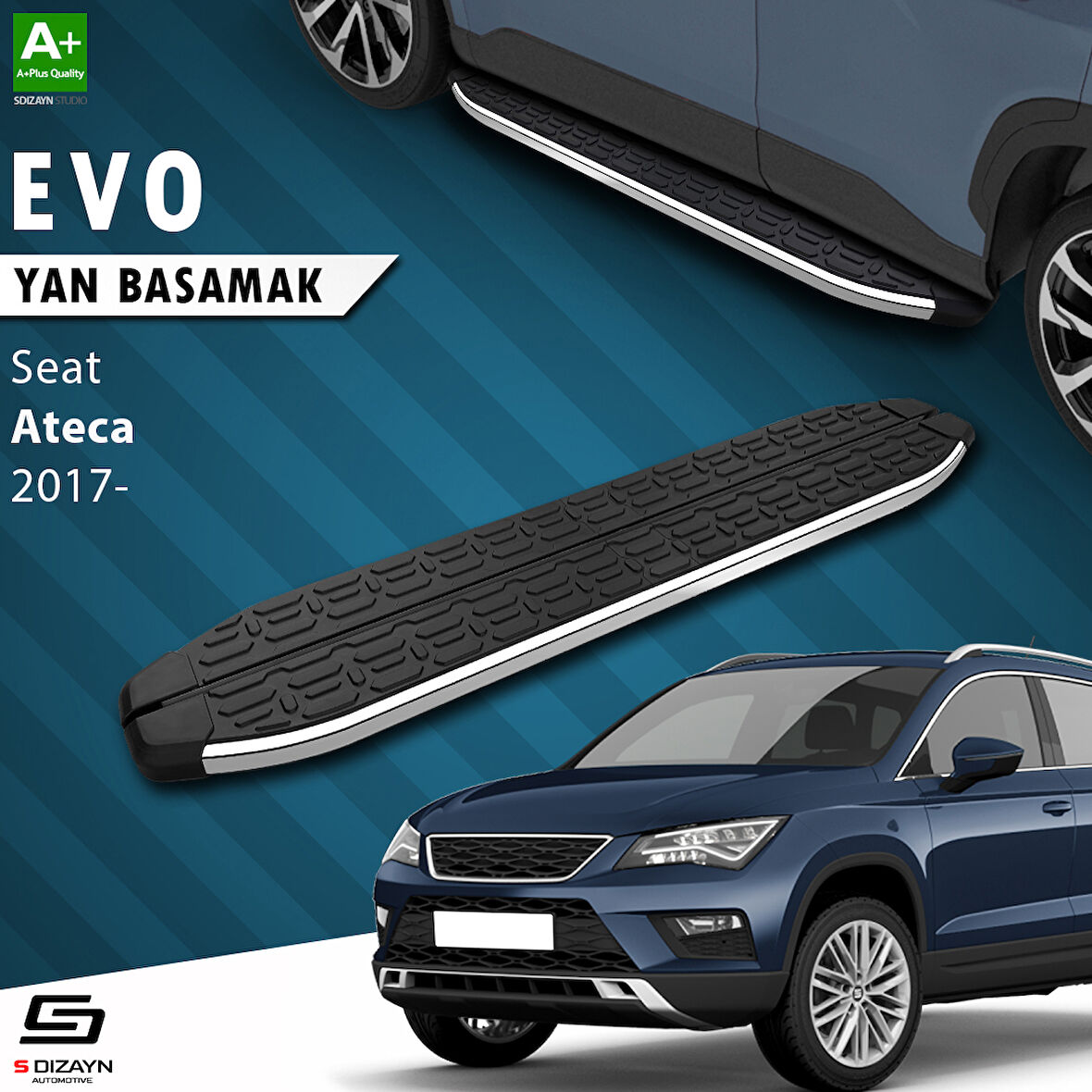 S-Dizayn Seat Ateca Evo Krom Yan Basamak 173 Cm 2017 Üzeri A+ Kalite