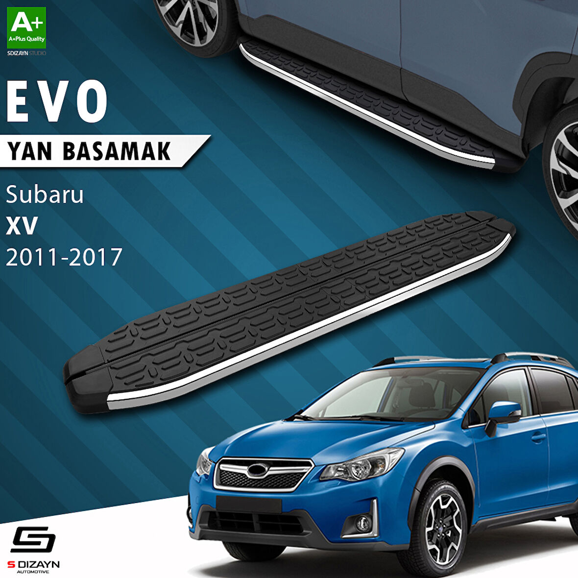 S-Dizayn Subaru XV Evo Krom Yan Basamak 173 Cm 2011-2017 A+ Kalite