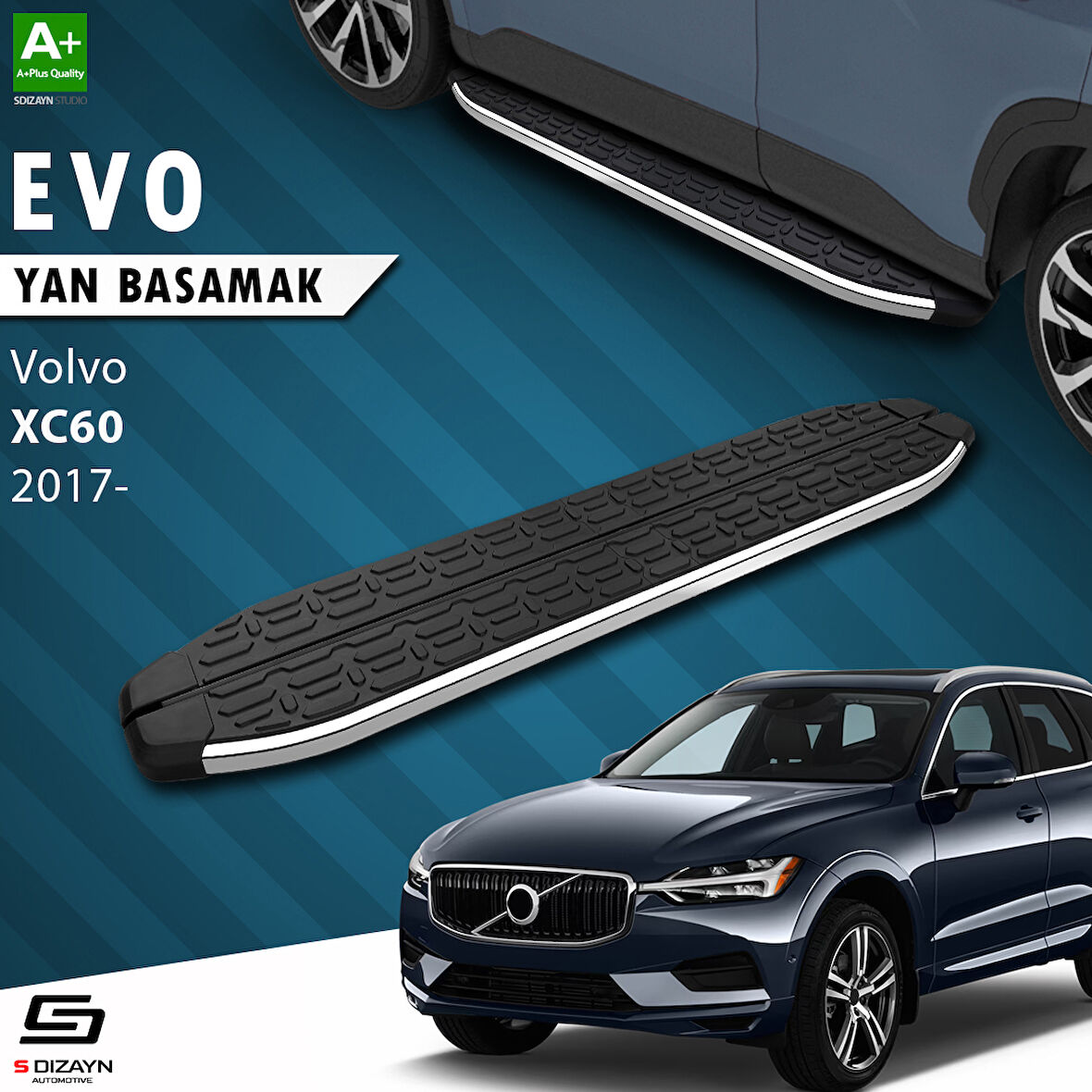 S-Dizayn Volvo Xc60 2 Evo Krom Yan Basamak 193 Cm 2017 Üzeri A+ Kalite