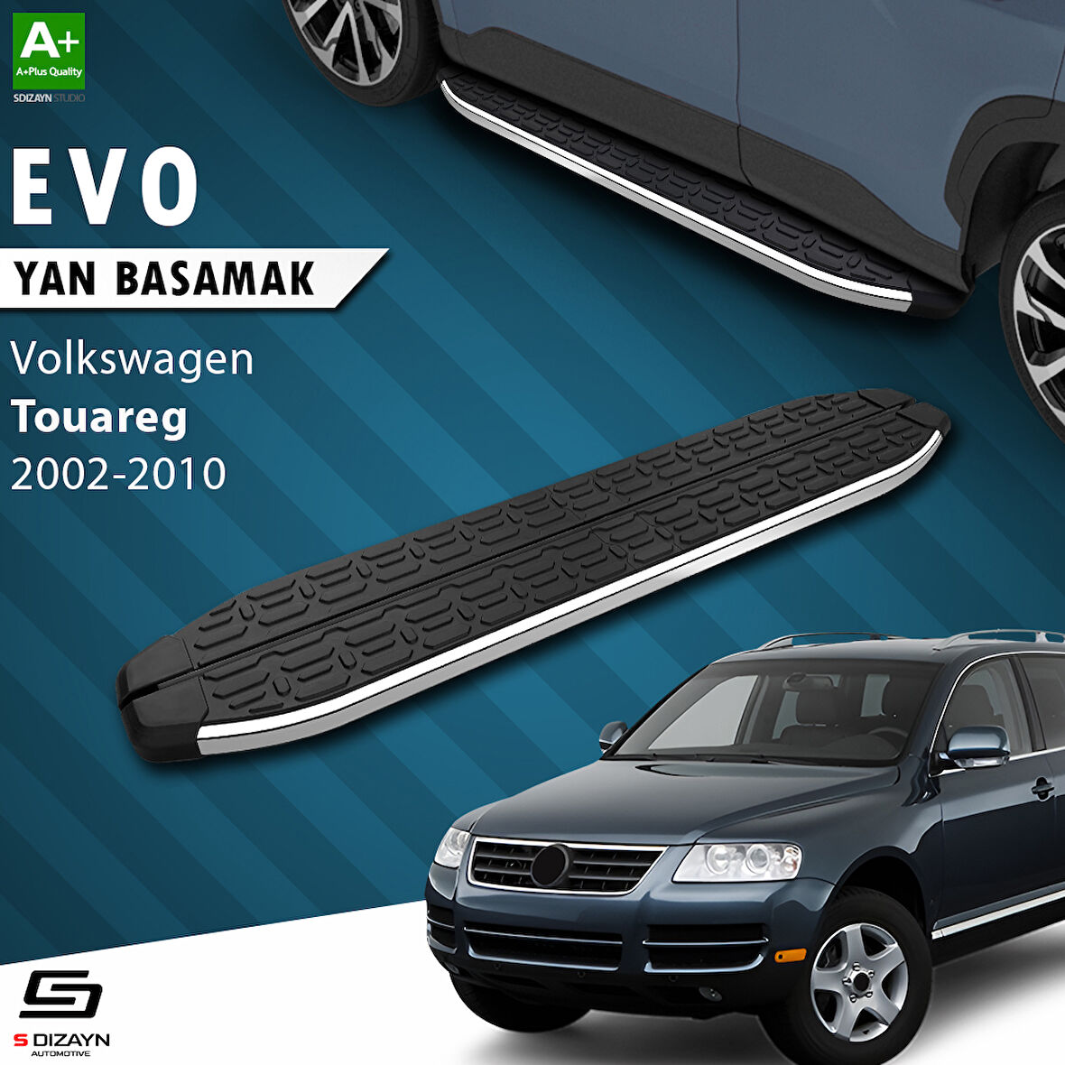 S-Dizayn VW Touareg Evo Krom Yan Basamak 193 Cm 2002-2010 A+ Kalite