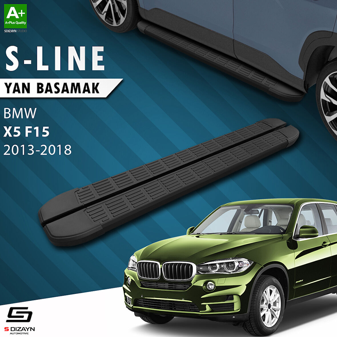 S-Dizayn Bmw X5 F15 S-Line Siyah Yan Basamak 193 Cm 2013-2018 A+ Kalite