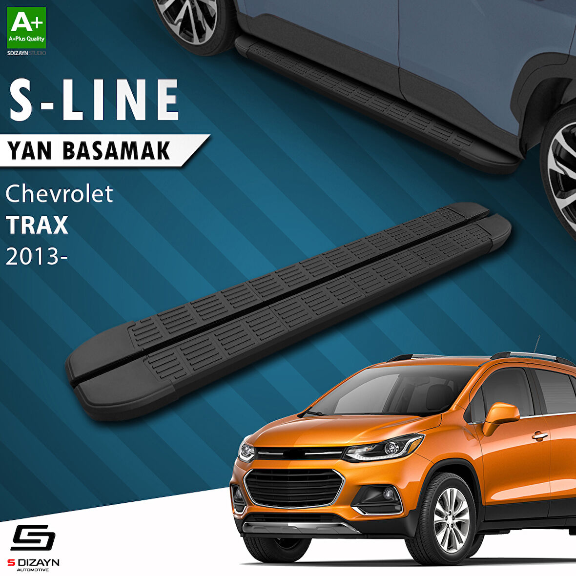 S-Dizayn Chevrolet Trax S-Line Siyah Yan Basamak 163 Cm 2013-2022 A+ Kalite