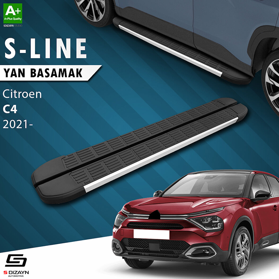 S-Dizayn Citroen C4 3 S-Line Aluminyum Yan Basamak 183 Cm 2021 Üzeri A+ Kalite