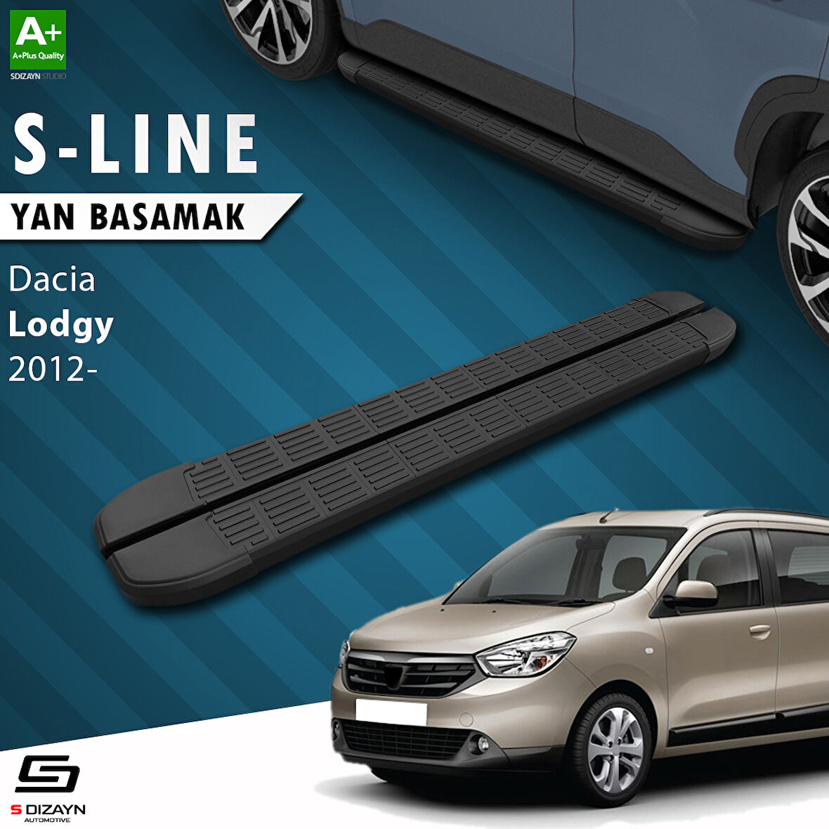 S-Dizayn Dacia Lodgy S-Line Siyah Yan Basamak 203 Cm 2012 Üzeri A+ Kalite