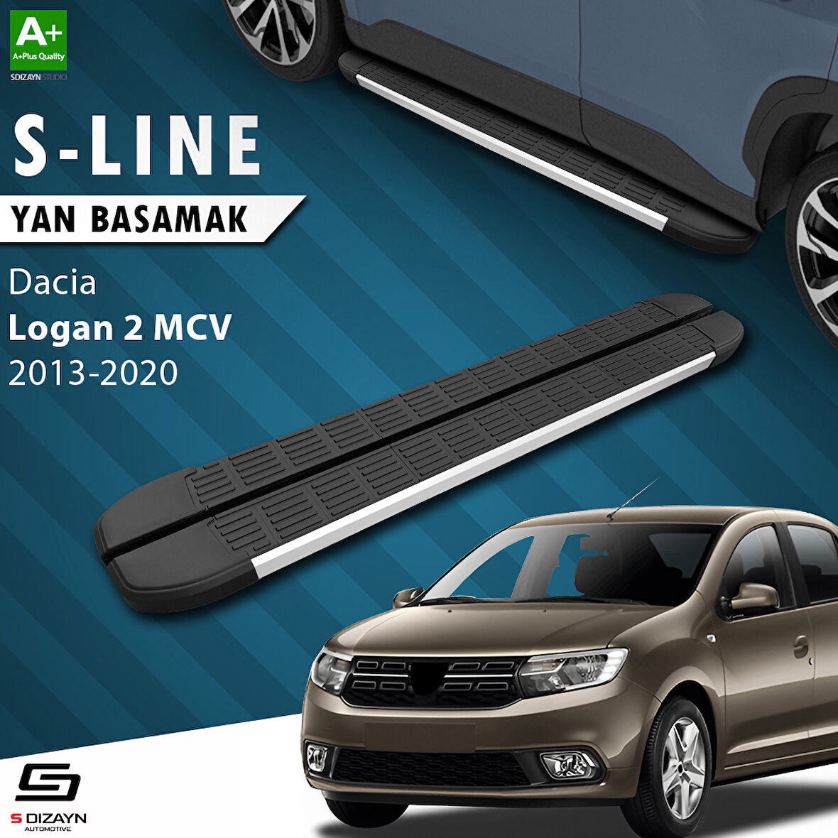 S-Dizayn Dacia Logan 2 MCV S-Line Aluminyum Yan Basamak 183 Cm 2013-2020 A+ Kalite