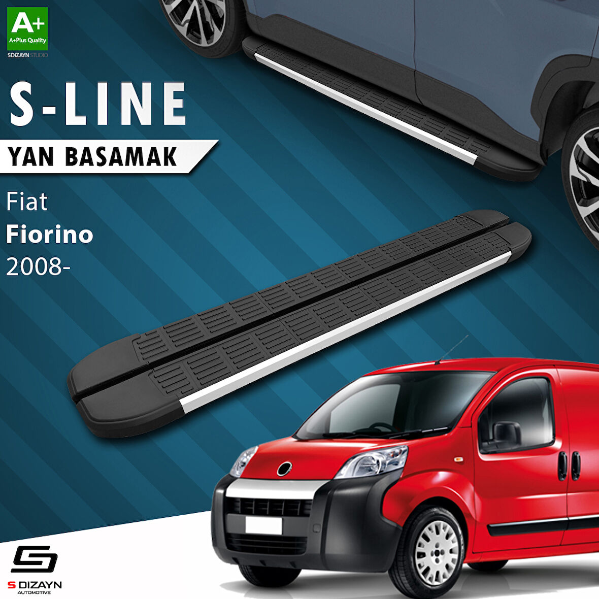 S-Dizayn Fiat Fiorino S-Line Aluminyum Yan Basamak 173 Cm 2008 Üzeri A+ Kalite