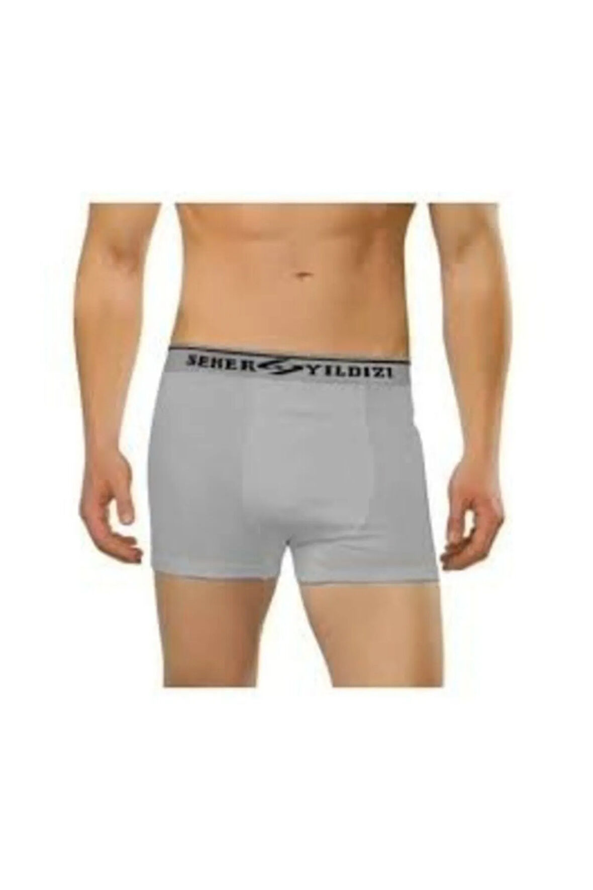 6 Lı Paket  Likralı Siyah Erkek Boxer