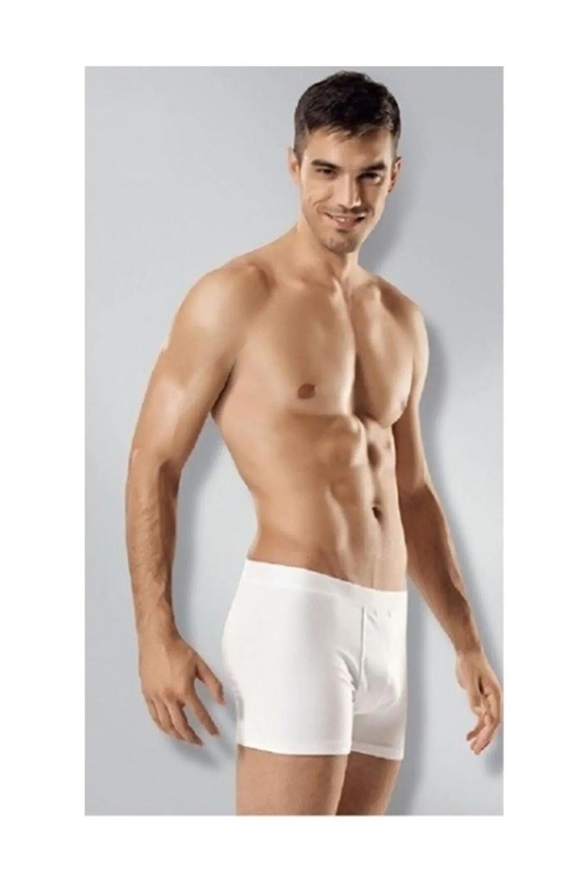 6 Lı Paket  Likralı Gri Erkek Boxer