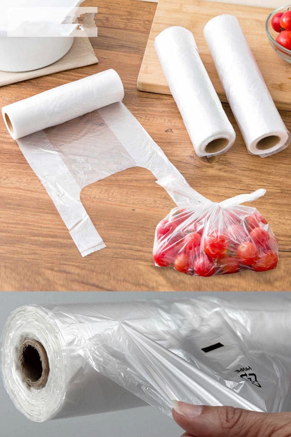 Rulo Poşet Şeffaf Büyük Boy 200'lü (25x52cm) 1 Koli 20 Rulo