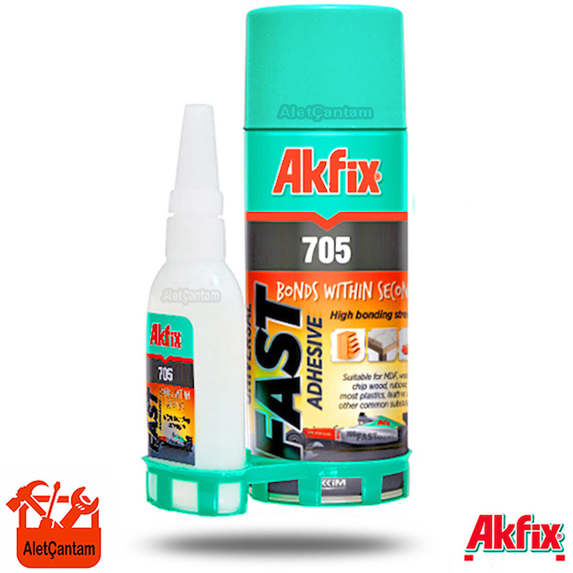 AKFİX 705 HIZLI YAPIŞTIRICI SPREY MDF KİT 200ML SPREY + 50GR AKTİVATÖR
