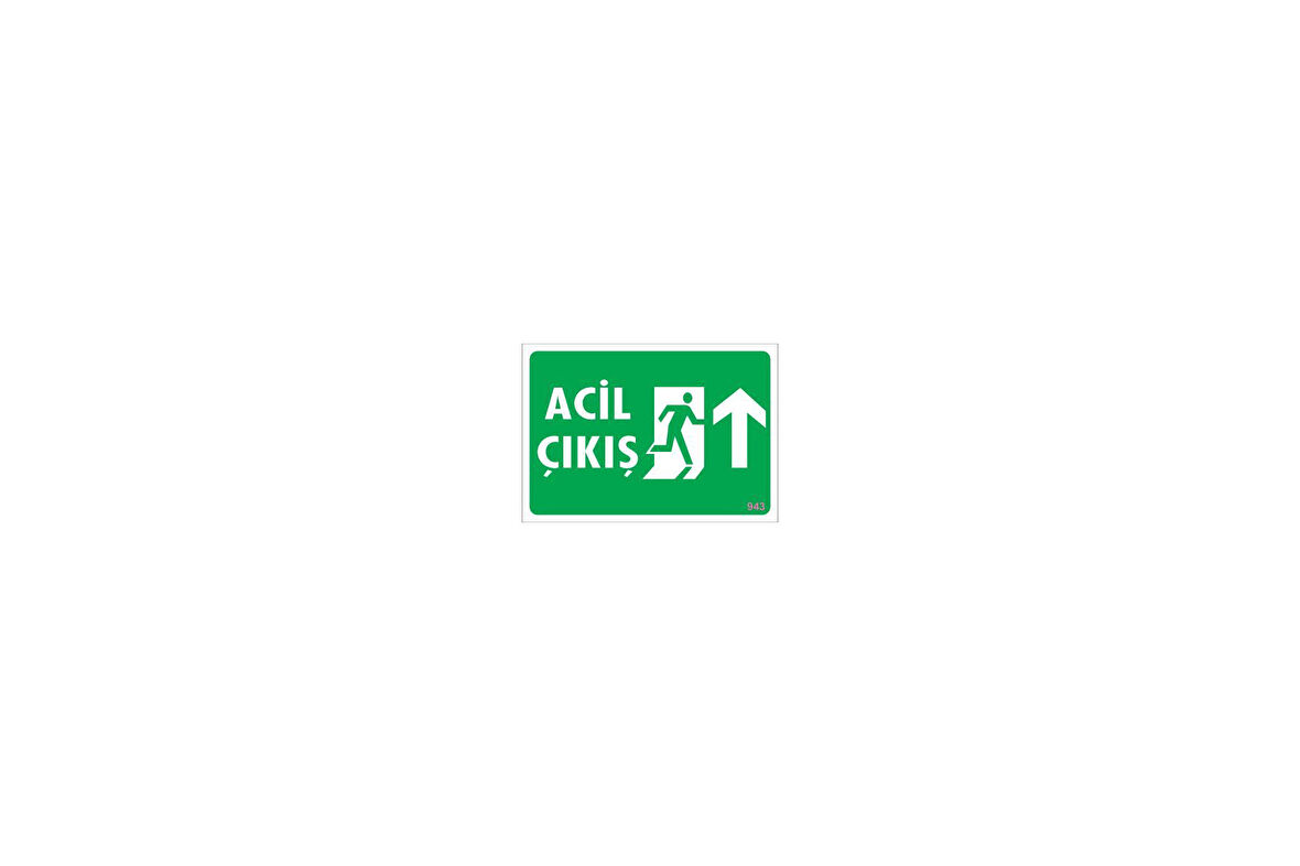 Acil Çıkış Uyarı Levhası 17,5x25 KOD:943
