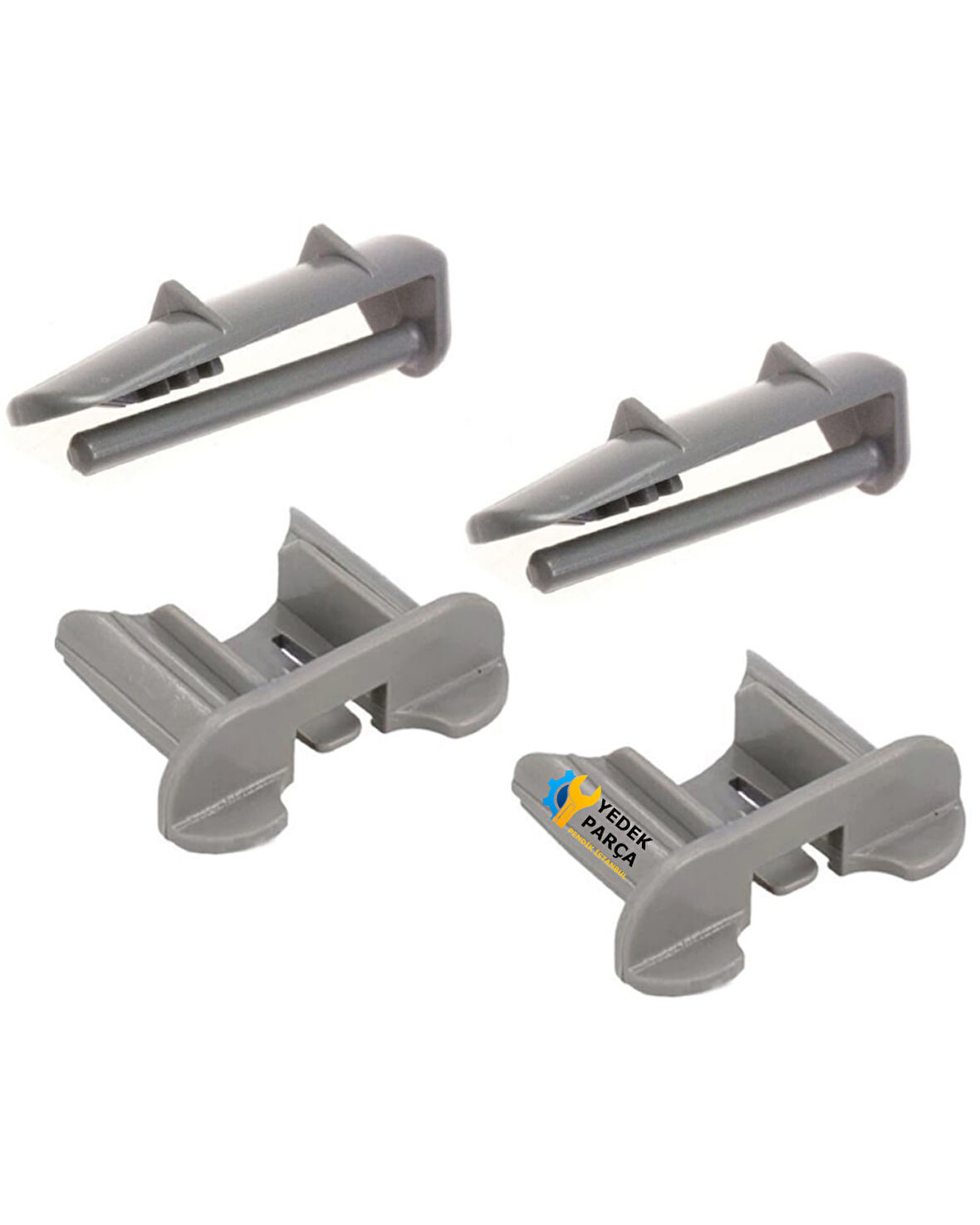 Arçelik Uyumlu ARY62101E Bulaşık Makinesi 2 Ön 2 Arka Sepet Ray Kapağı Tutucu Stoper 4 lü Takım