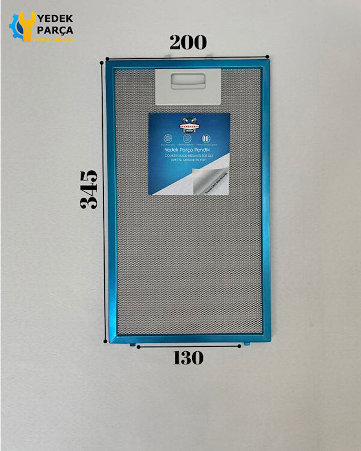 Beko Uyumlu Davlumbaz 20X34,5 CM ArkaAra 12,5CM Aspiratör Filtresi