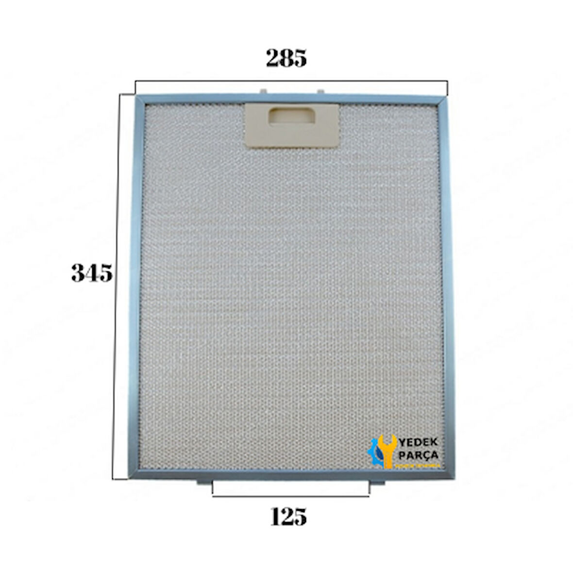 En 285mm Boy 340mm Arka Tırnak Arası 125mm Aspratör Filtresi
