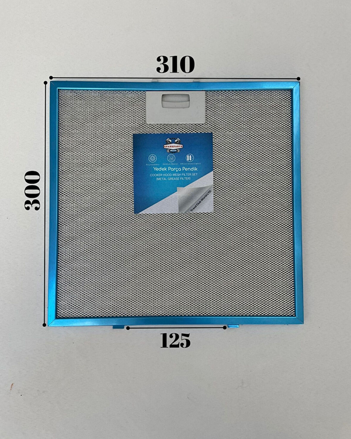 Simfer Uyumlu Davlumbaz 31X30 CM Arka Aralık 12,5 CM Aspiratör Filtresi