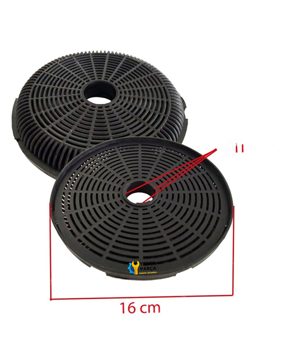 Kumtel Uyumlu Yeni Aspiratör Karbon Filtresi 16 CM 3 Tırnaklı