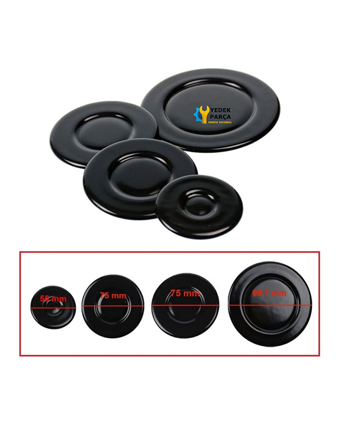 Dominox Uyumlu 4 lü Bek Kapak Takımı Ankastre Set Üstü Ocak Bek Kapak Takım