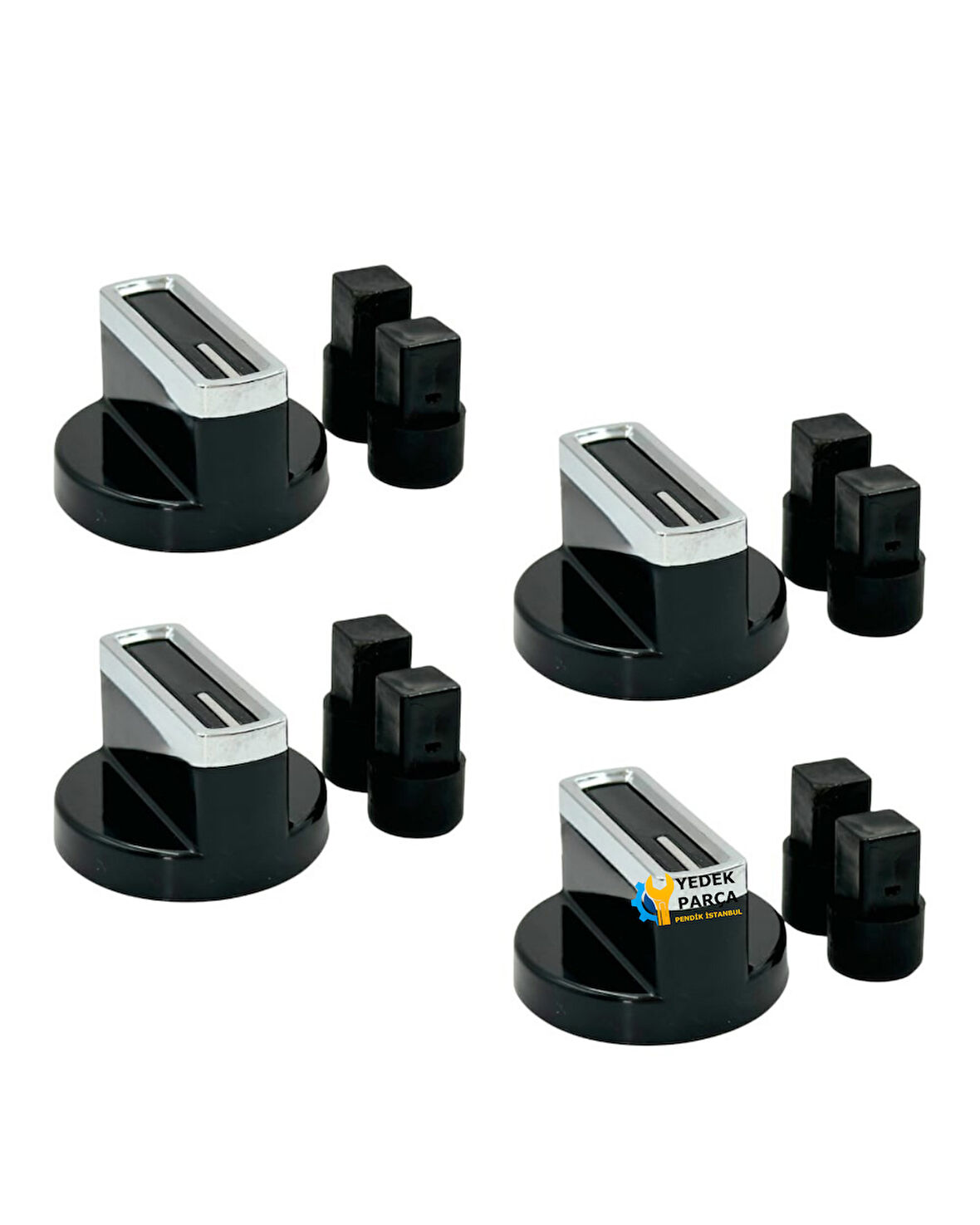 Beko Uyumlu BOCD D 6512 EKS Gazlı Ocak Düğmesi Takımı – 4’lü Siyah Çizgili