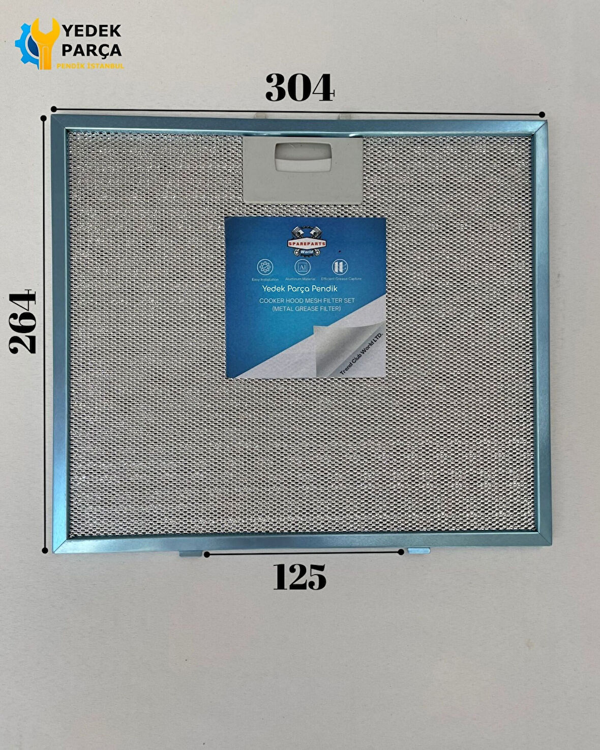 Ikea: HOOK10S | 304x264 mm | Aspiratör & Davlumbaz Tel Yağ Filtresi | Model: 00431771 | 30,4x26,4 cm