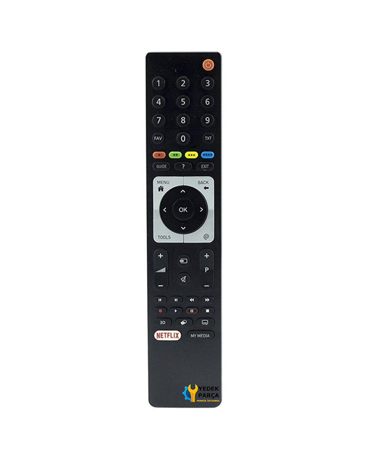 Arçelik Uyumlu Netflix 3D Smart Led Tv Kumandası Siyah TS5187R-A1
