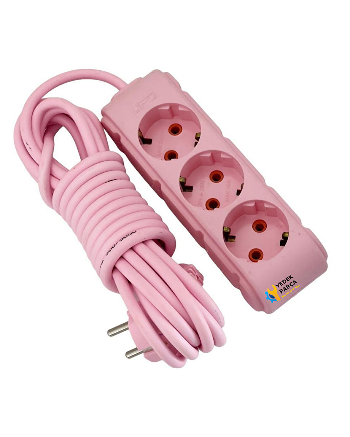 Ufo 5m Pembe Üçlü Priz Uzatma Kablosu
