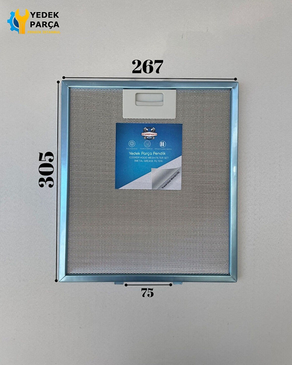 Electrolux: EFC60240EX | 267x305 mm | Aspiratör & Davlumbaz Tel Yağ Filtresi | Model: 4055250429 - 063410455 | 26,7x30,5 cm