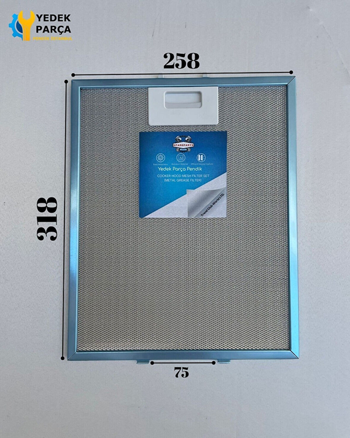 Indesit: H361IXAQ | 258x318 mm | Aspiratör & Davlumbaz Tel Yağ Filtresi | Model: 481248058332 - C00268543 | 25,8x31,86 cm