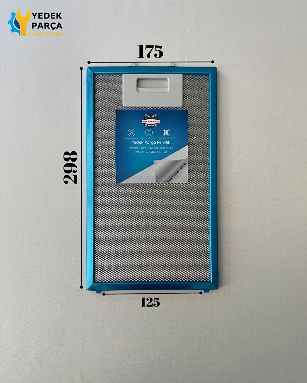 175x298 mm Aspiratör & Davlumbaz Tel Yağ Filtresi 17,5x29,8 cm