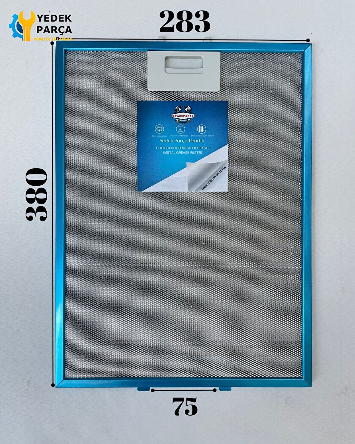 Electrolux: EFT60100X | 283x380 mm| Aspiratör & Davlumbaz Tel Yağ Filtresi | Model: 00422872 - 4055107017 - GF03QB | 28,3x38 cm