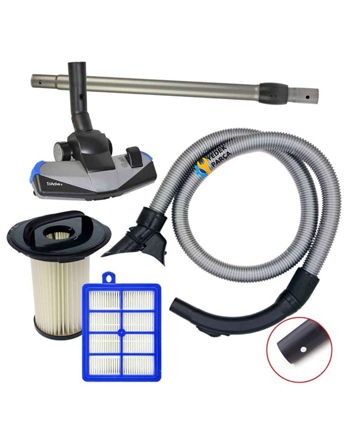 Philips Uyumlu FC 9222 Marathon Hortumu TriActive Başlık Boru Filtre Set