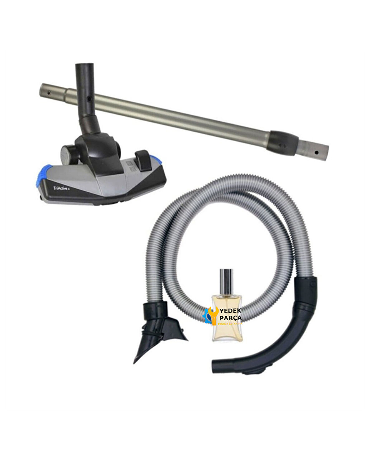 Philips Uyumlu Fc 9215 Marathon Süpürge Hortumu Triactive Emici Başlık ve Borusu (Kilit Sistemli) Hediyeli