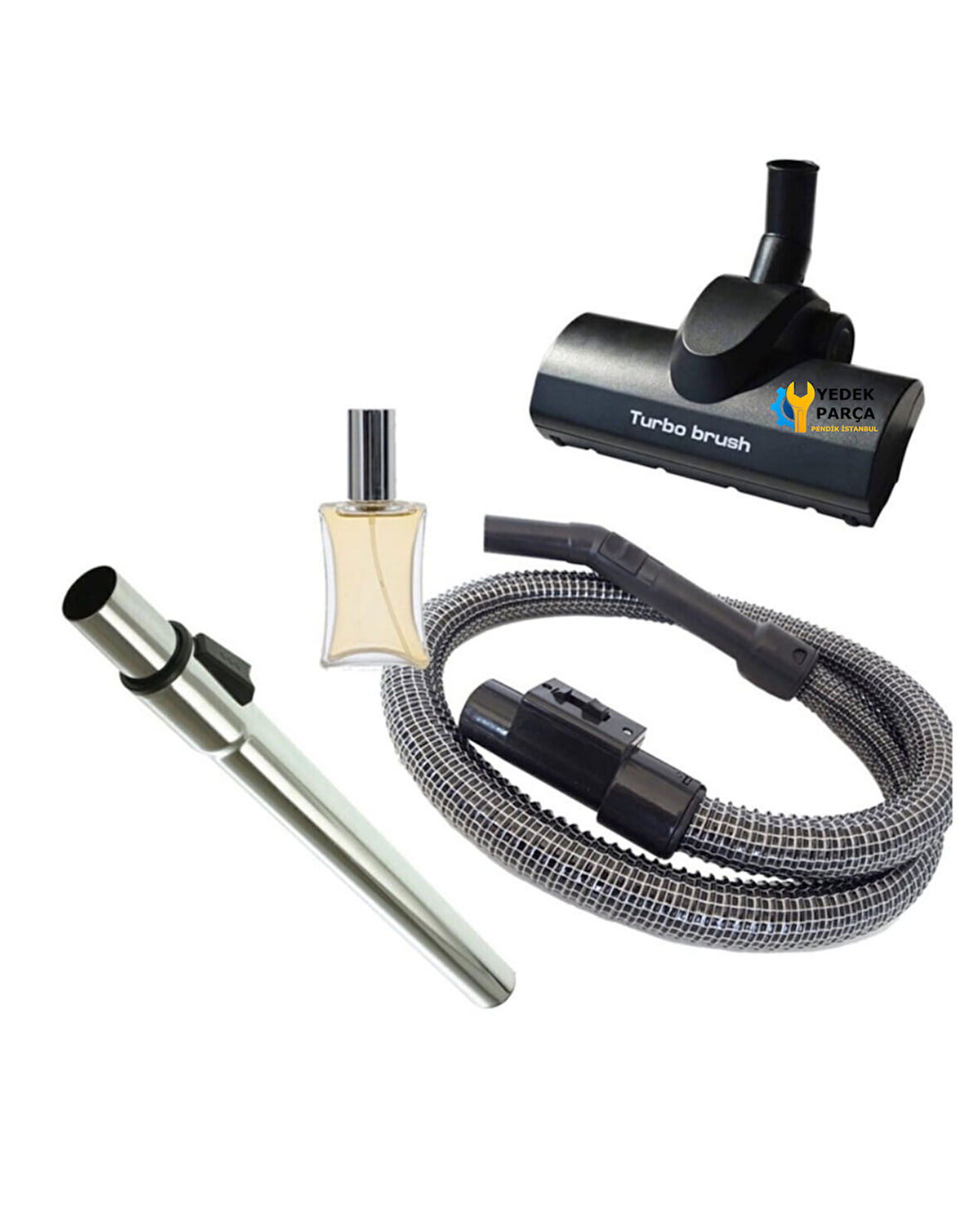 Beko Uyumlu BKS 2520 Elektrikli Süpürge Çelik Telli Hortumu Turbo Emici Yer Başlığı Teleskopik Boru Hediyeli