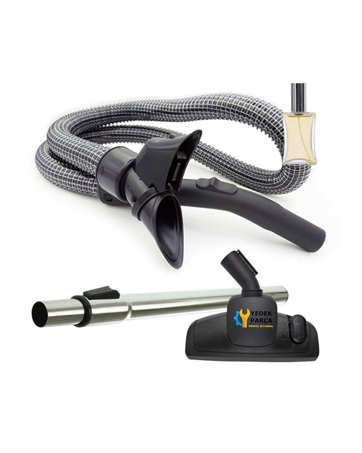 Philips Uyumlu FC 9225 Marathon Elektrikli Süpürge Çelik Telli Hortum Emici Yer Başlığı Teleskopik Boru Hediyeli