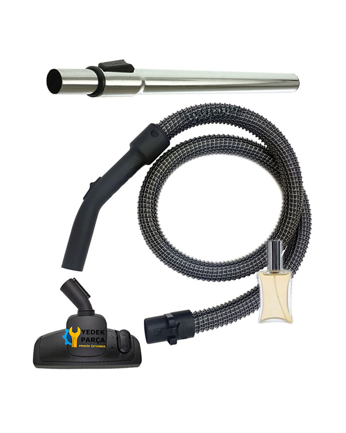 Samsung Uyumlu SC 8800 Elektrikli Süpürge Çelik Telli Hortumu Emici Yer Başlığı Teleskopik Boru Hediyeli