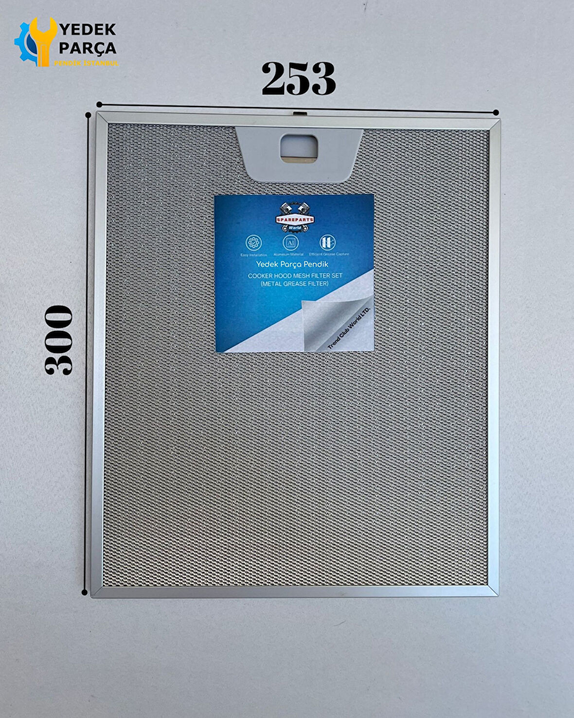 Electrolux: EFC60001K | 253x300 mm Aspiratör & Davlumbaz Tel Yağ Filtresi | Model: 00431222 - 50248271004 - 9189387004 | 25x30 cm