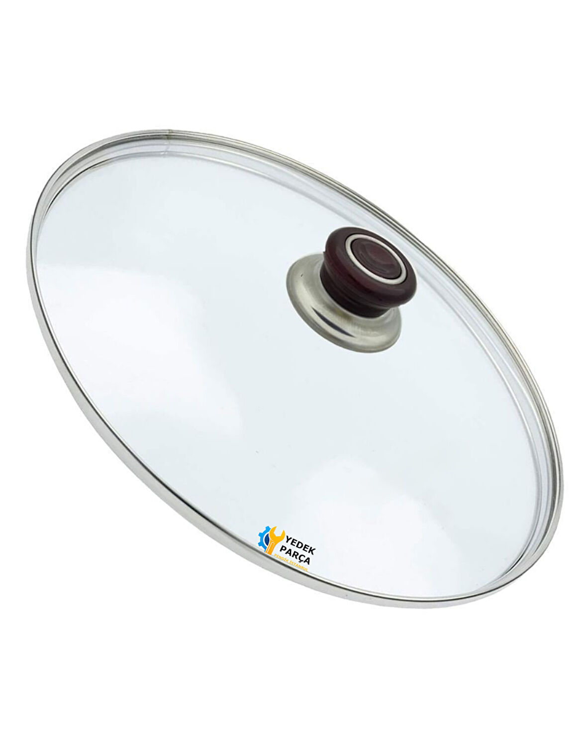Tencere Sahan Tava Cam Kapağı Kapak 22 cm Vişne Çürüğü Tutma Tepesi