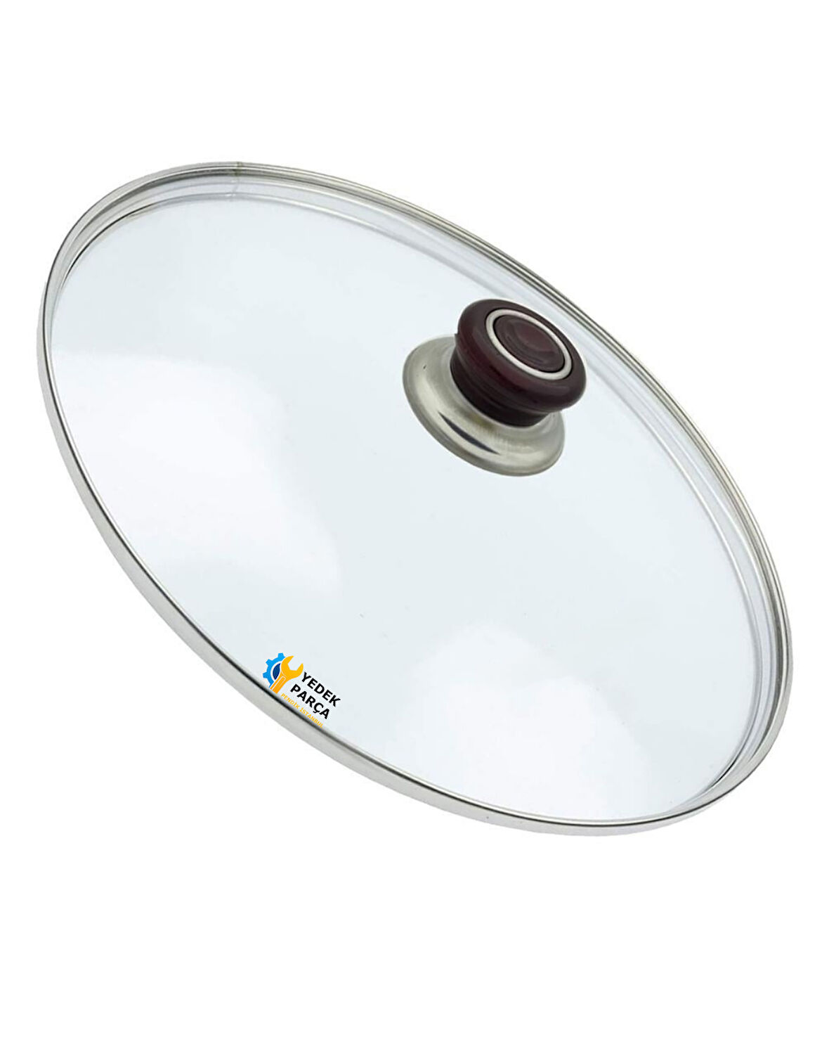 Tencere Sahan Tava Cam Kapağı Kapak 32 cm Vişne Çürüğü Tutma Tepesi