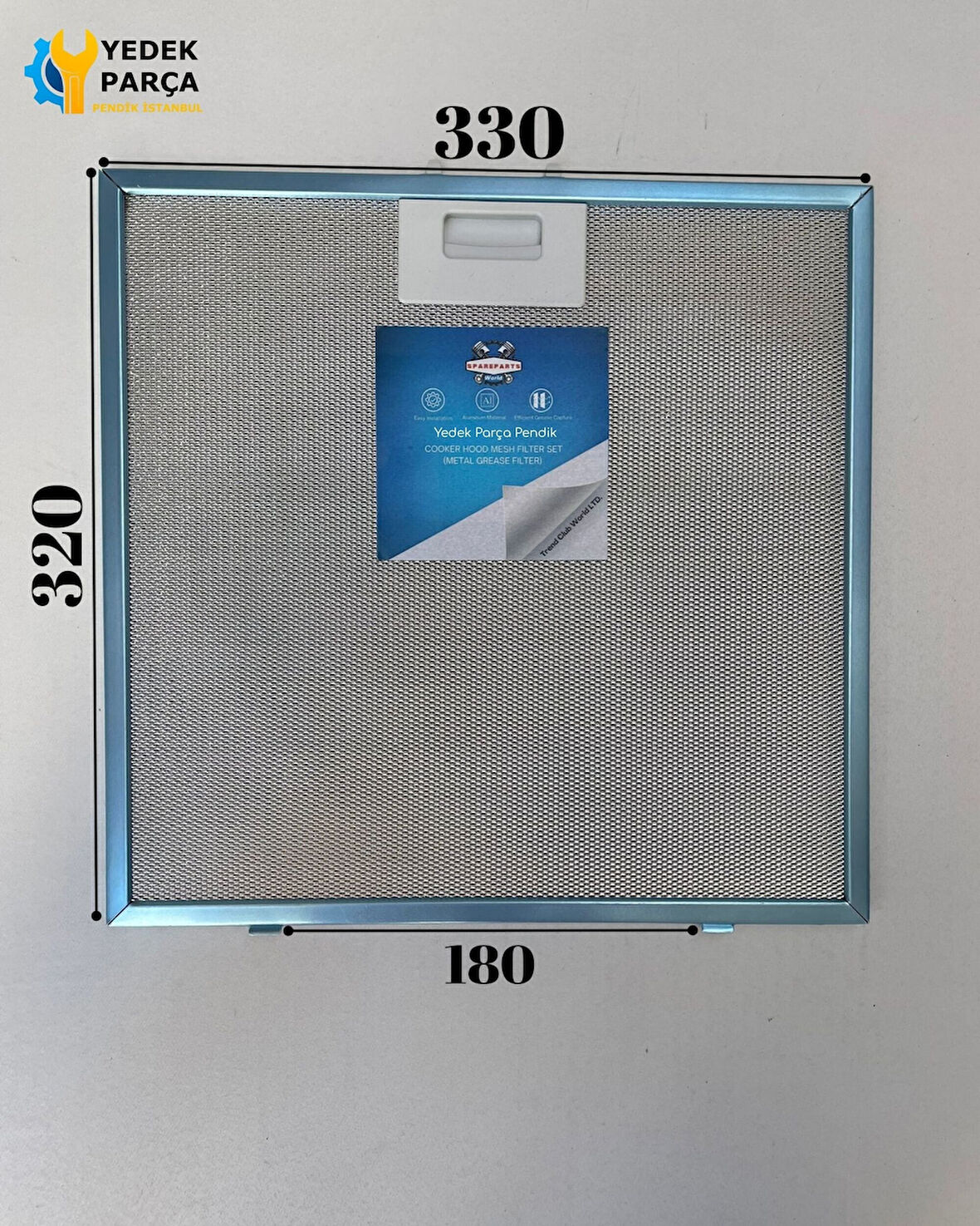 Bosch: DKE985CAU | 330x320 mm | Aspiratör & Davlumbaz Tel Yağ Filtresi | Model: 00362381 | 33x32 cm