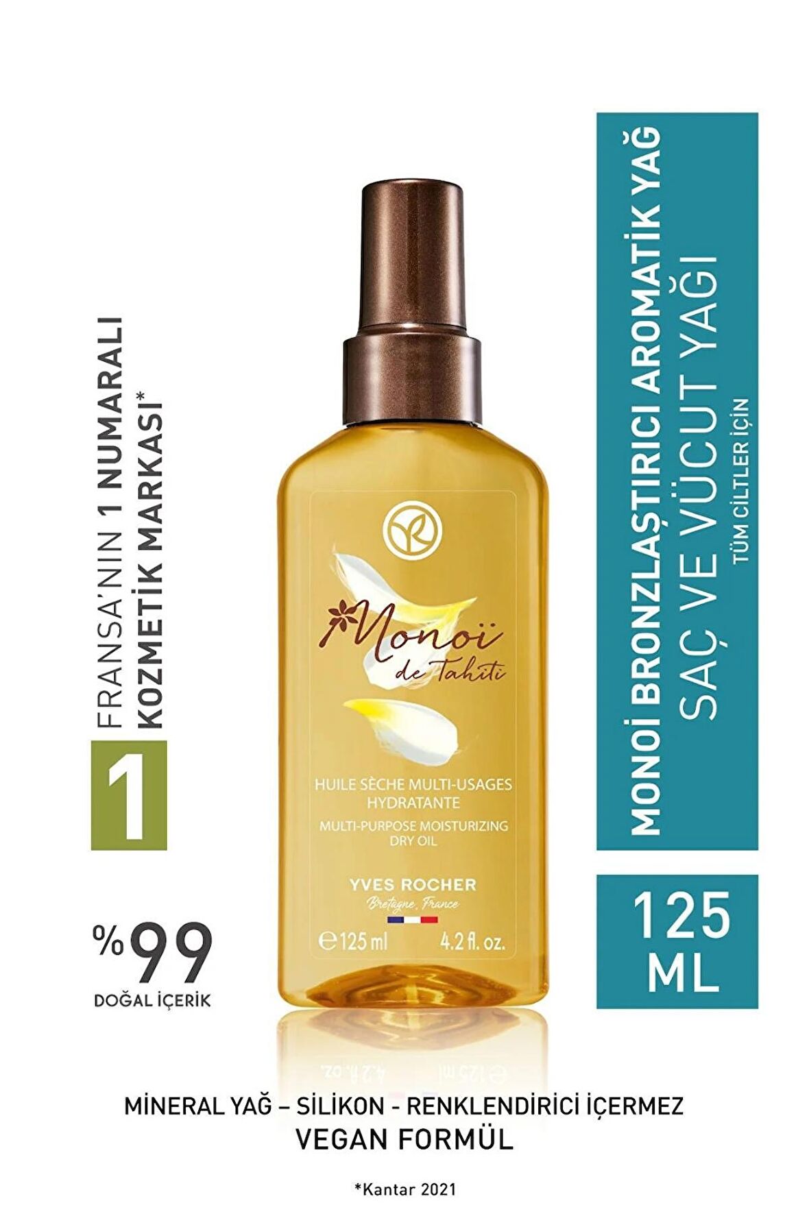 YVES ROCHER Monoi Bronzlaştırıcı Aromatik Yağ - 125 Ml