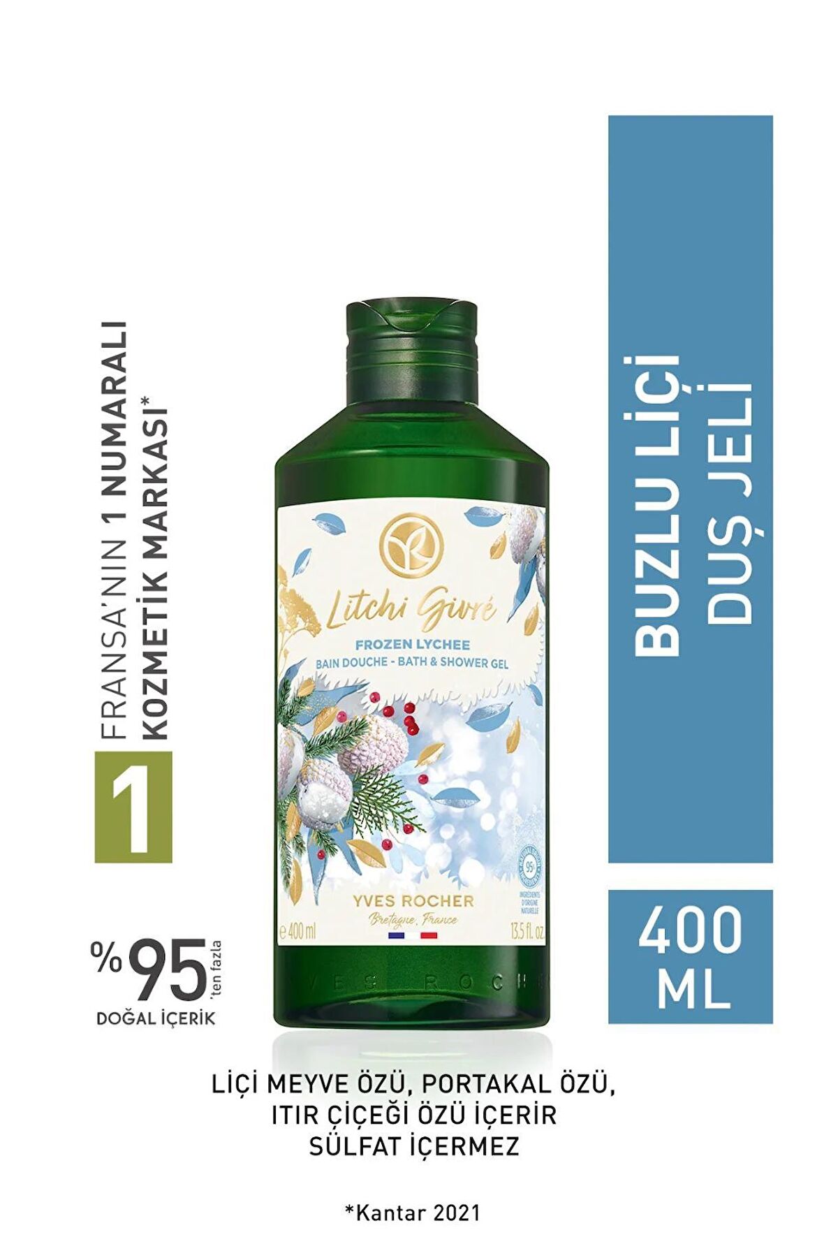 YVES ROCHER Nemlendirici Duş Jeli - Buzlu Liçi - 400ml