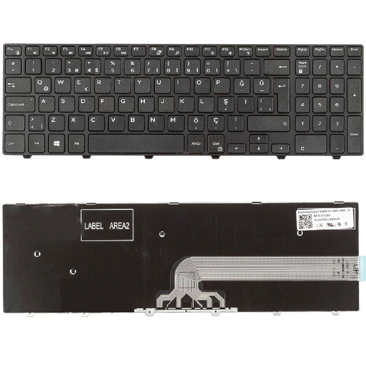 Dell inspiron 5548, 15-5548, 15 5548 Uyumlu Klavye Tuş Takımı Tuş Seti Siyah Türkçe