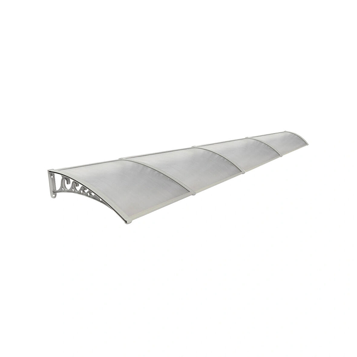 Plastik Ayak 6mm Levhalı Pratik Sundurma Kanopi 100x480 cm Gri