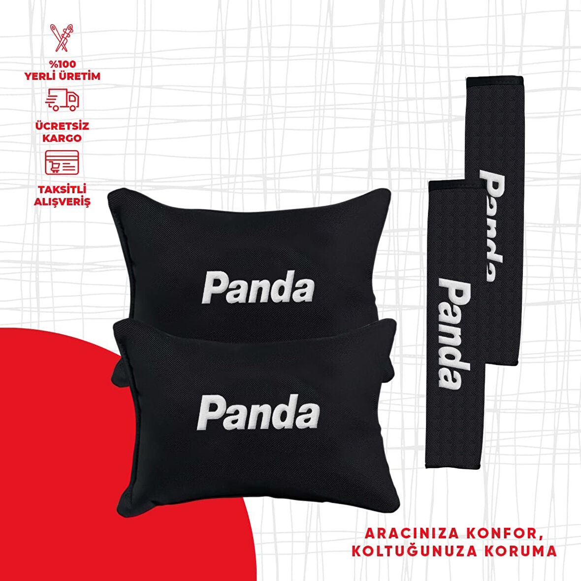 Fıat Panda Nakışlı Yastık Seti