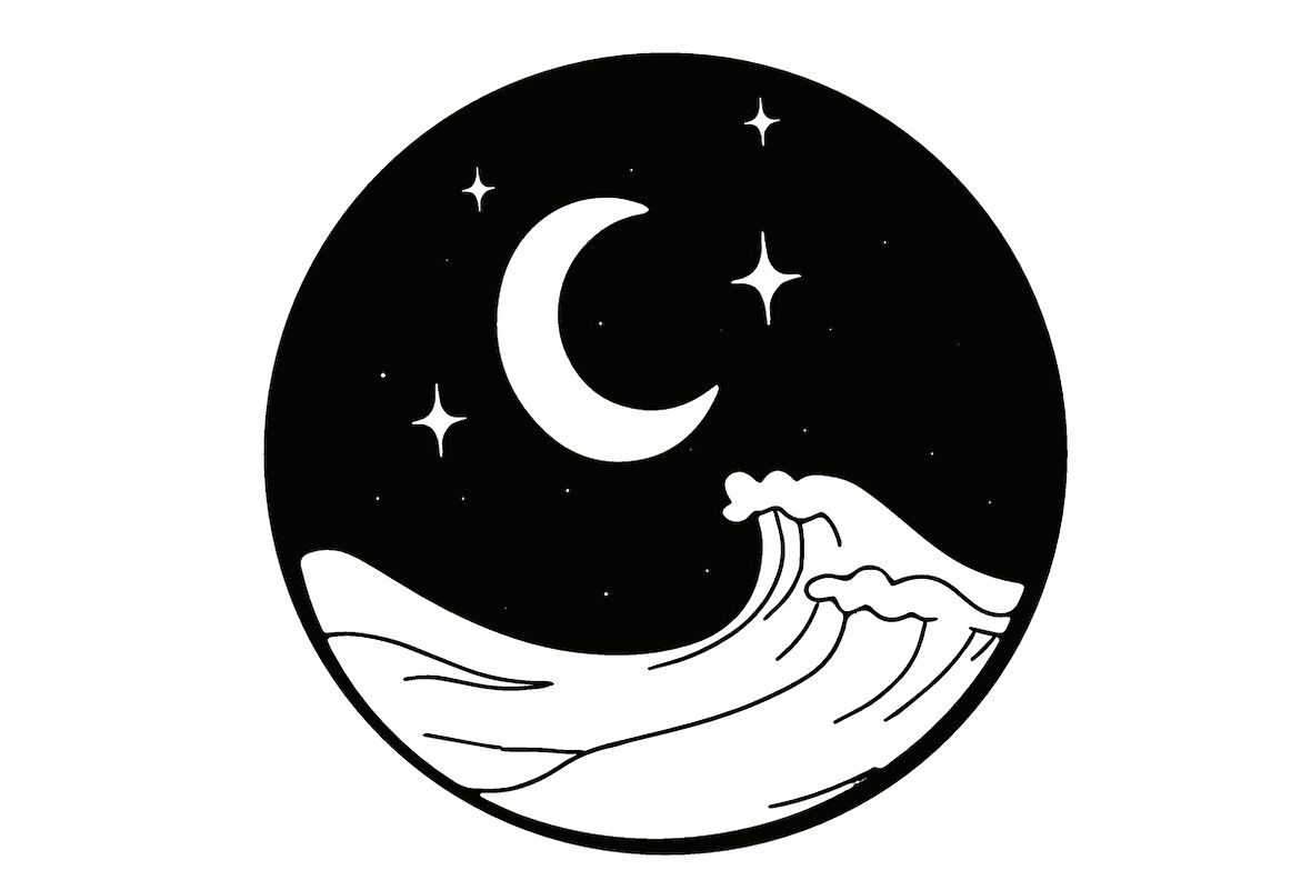 Gece Ay Ve Yıldızlar Duvar Dekor Sticker 40 x 40 cm