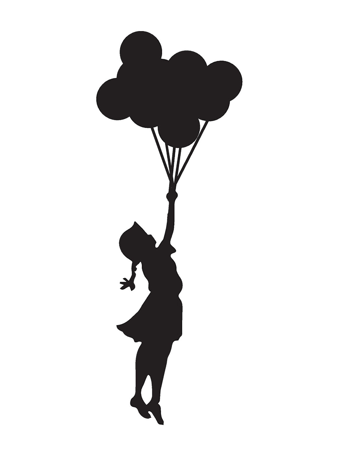 Uçan Balonlar Duvar Dekor Sticker 30 x 60 cm