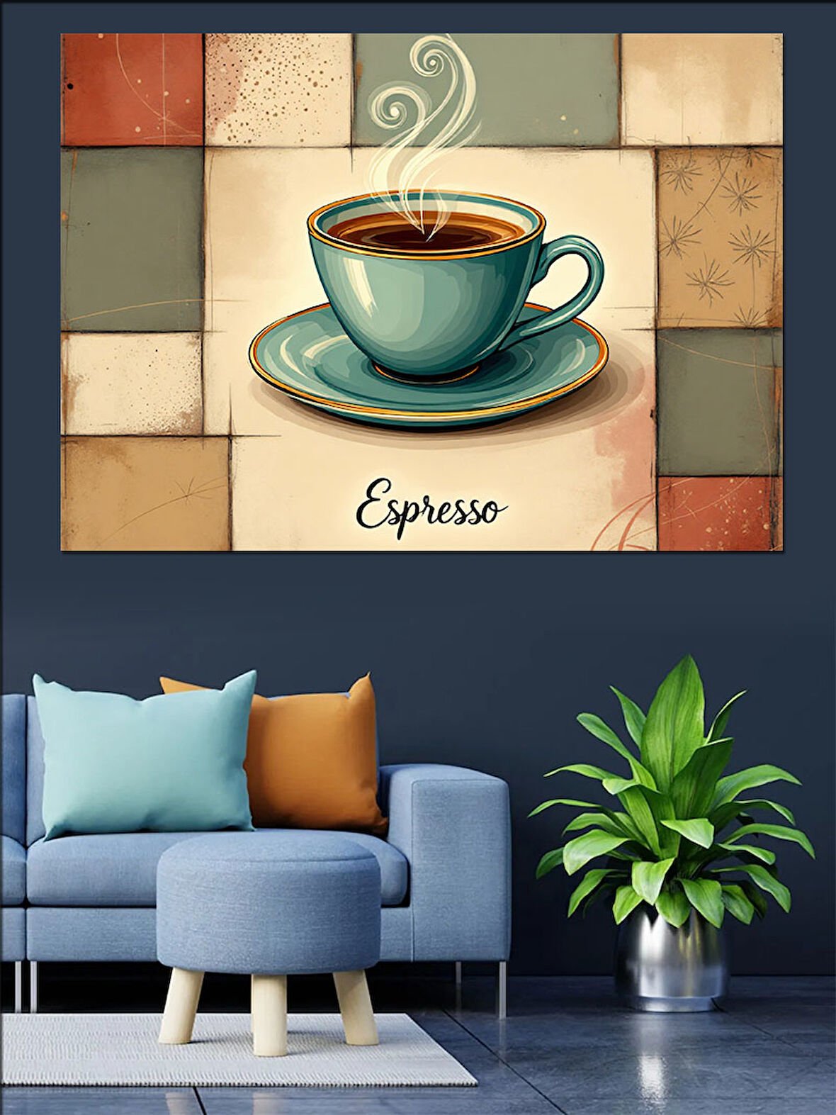 Espresso Kahve Fincanı Dekoratif Kanvas - Mdf Ahşap Tablo